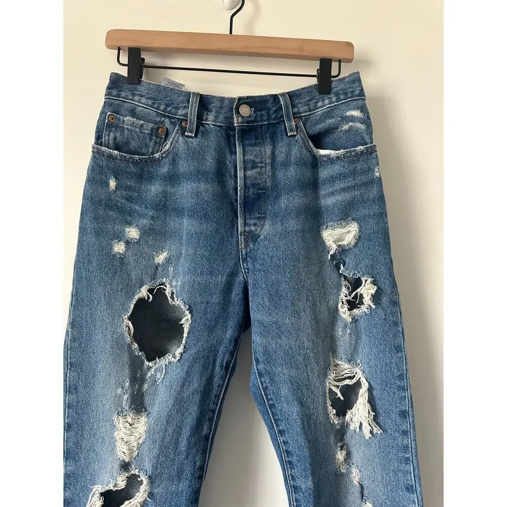 Levi's 501 Distressed Jeans size 28 x 26 - Picture 7 of 10